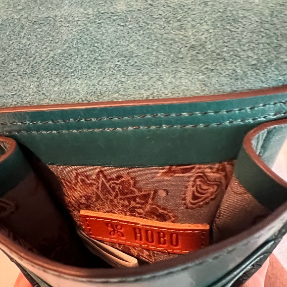 HOBO Teal Leather Crossbody with Button Accent - Picture 4 of 4
